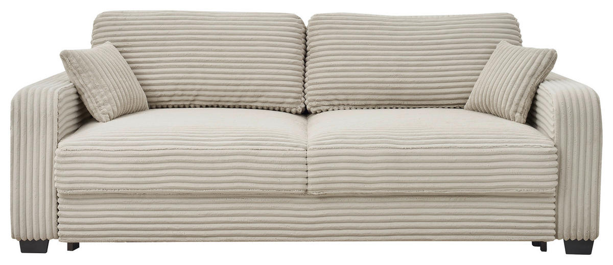 SCHLAFSOFA in Cord Beige  - Beige/Schwarz, Konventionell, Kunststoff/Textil (235/89/92cm) - MID.YOU