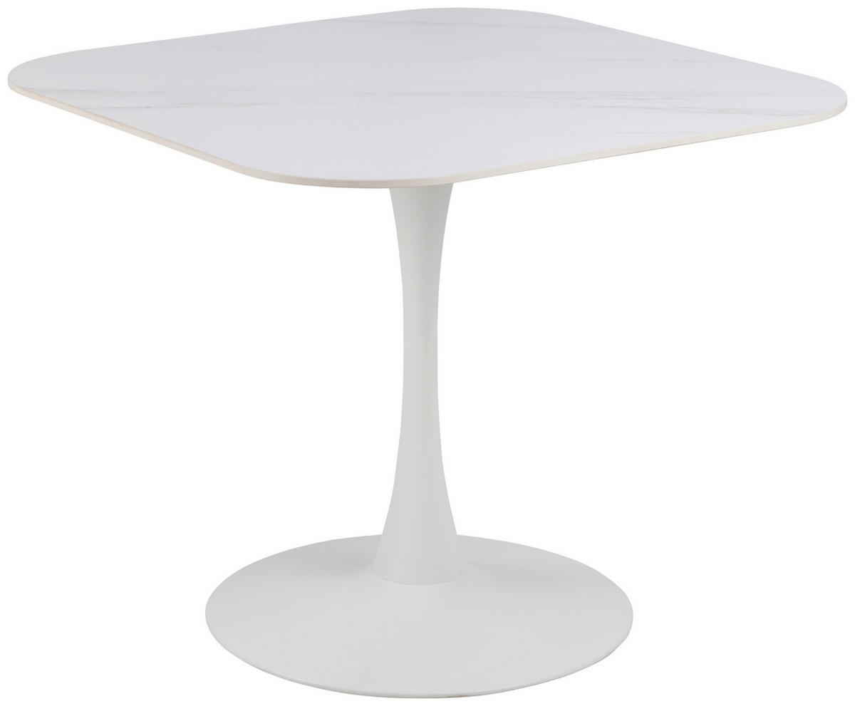 ESSTISCH in Metall, Keramik 90/90/75 cm  - Weiß, Design, Keramik/Metall (90/90/75cm) - MID.YOU