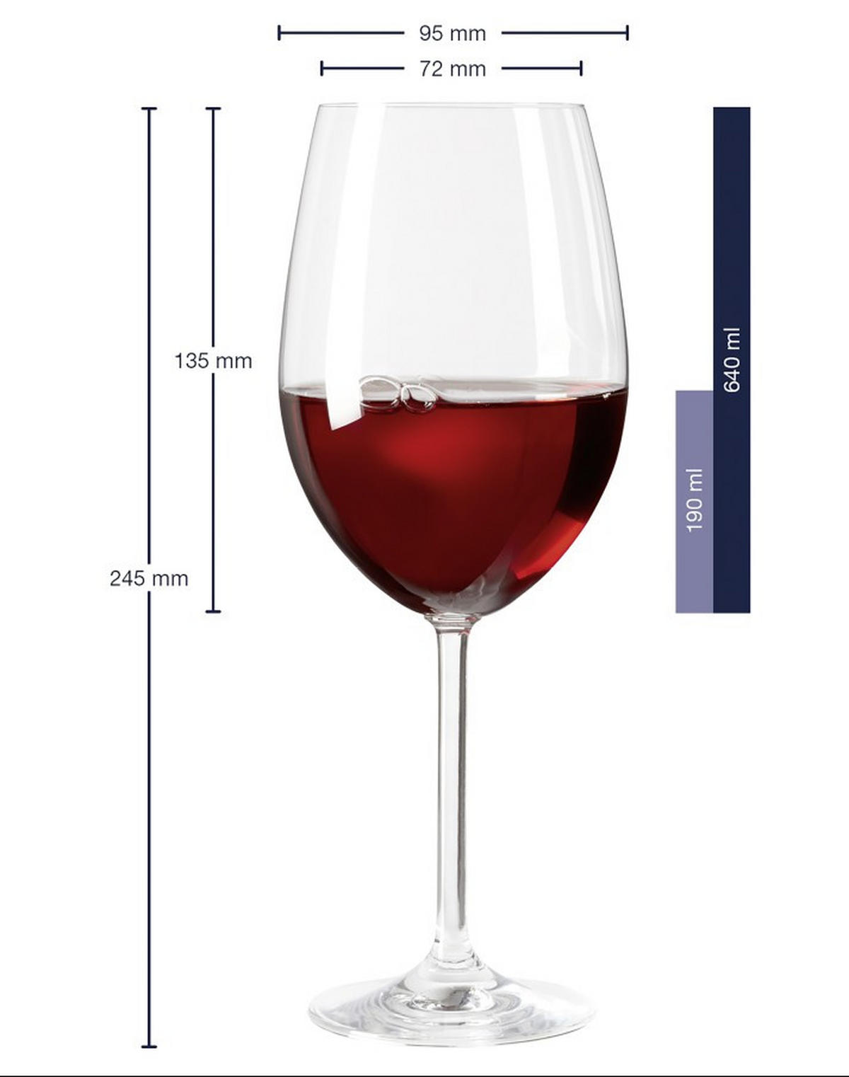 ČAŠA ZA BORDO  650 ml  - prozirna, Konvencionalno, staklo (650ml) - Leonardo