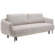 SCHLAFSOFA mit Stoffauswahl, Liegefunktion, Schlafen auf Sitzhöhe, Rücken echt Chenille Grau - Schwarz/Grau, KONVENTIONELL, Textil/Metall (228/75/98cm) - Carryhome