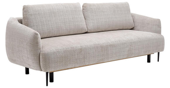 SCHLAFSOFA mit Stoffauswahl, Liegefunktion, Schlafen auf Sitzhöhe, Rücken echt Chenille Grau - Schwarz/Grau, KONVENTIONELL, Textil/Metall (228/75/98cm) - Carryhome