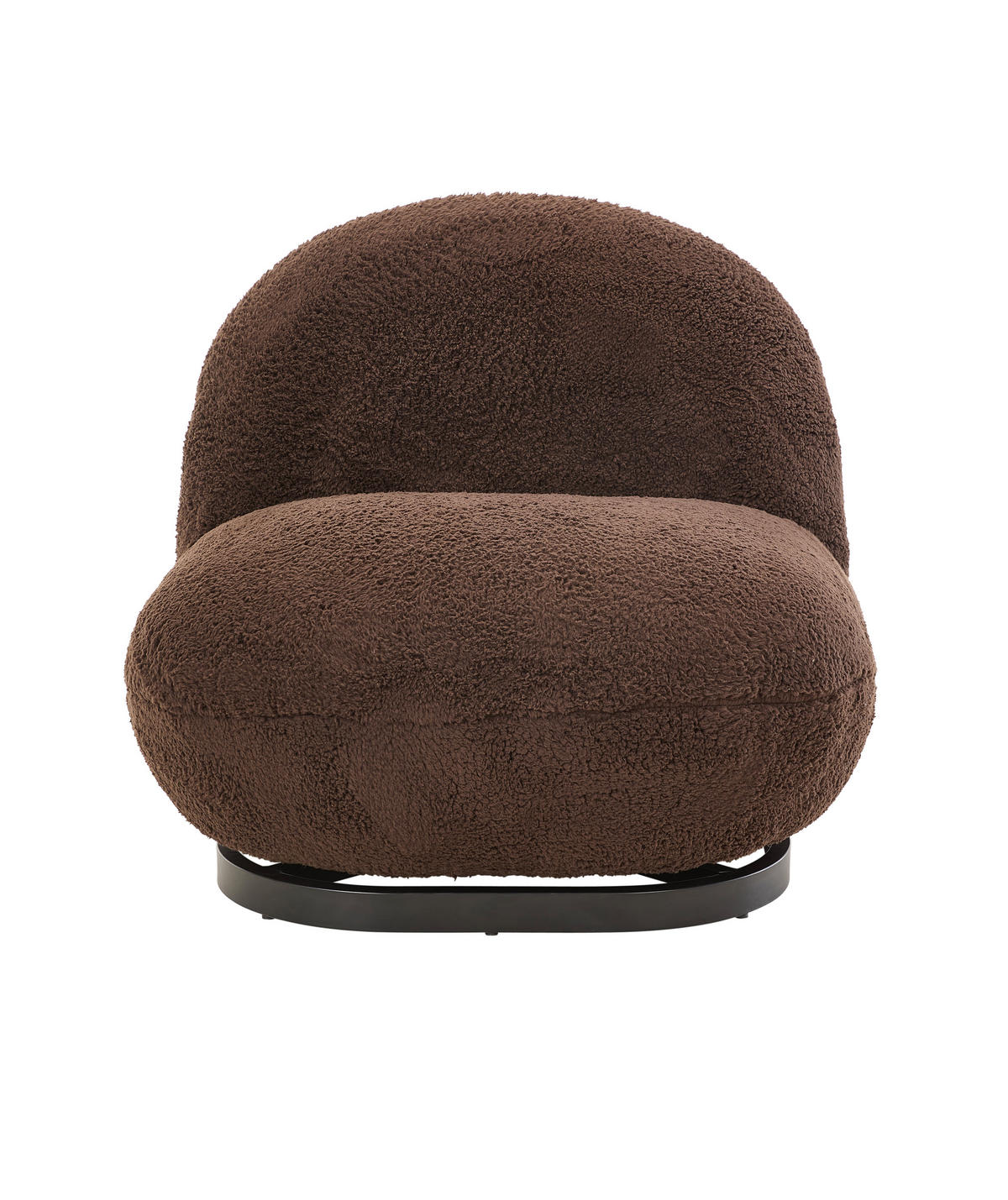 SESSEL in Bouclé Braun  - Schwarz/Braun, Trend, Textil/Metall (75/66/87cm) - P & B