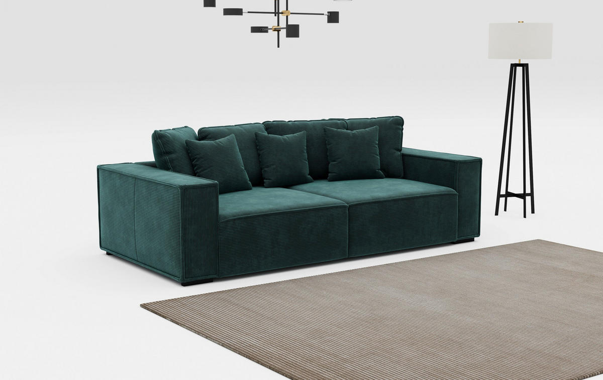 BIGSOFA Mikrofaser Grün  - Grün, MODERN, Kunststoff/Textil (244/62/117cm) - MID.YOU