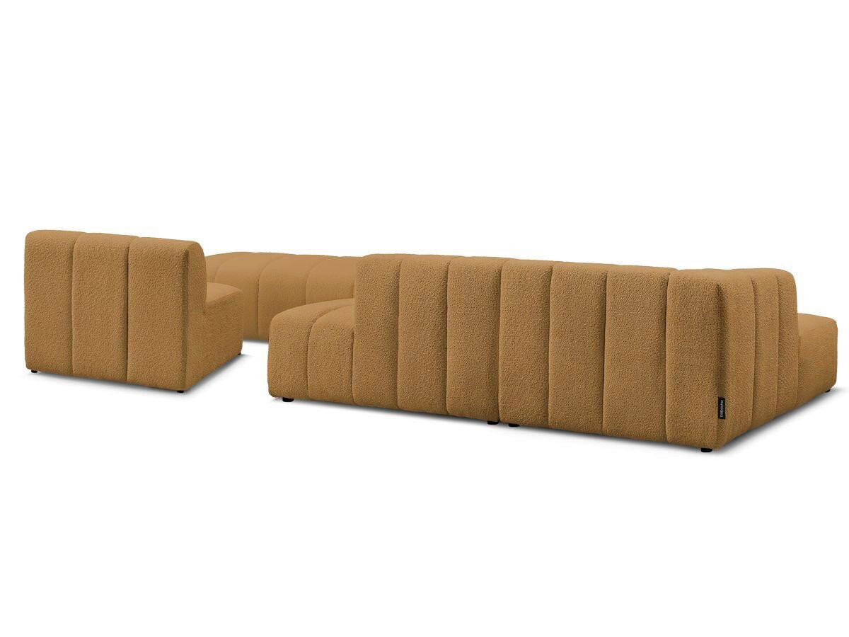 ECKSOFA Ottomane links  ANNECY Gelb Bouclé  - Gelb/Schwarz, MODERN, Kunststoff/Textil (170/262cm)