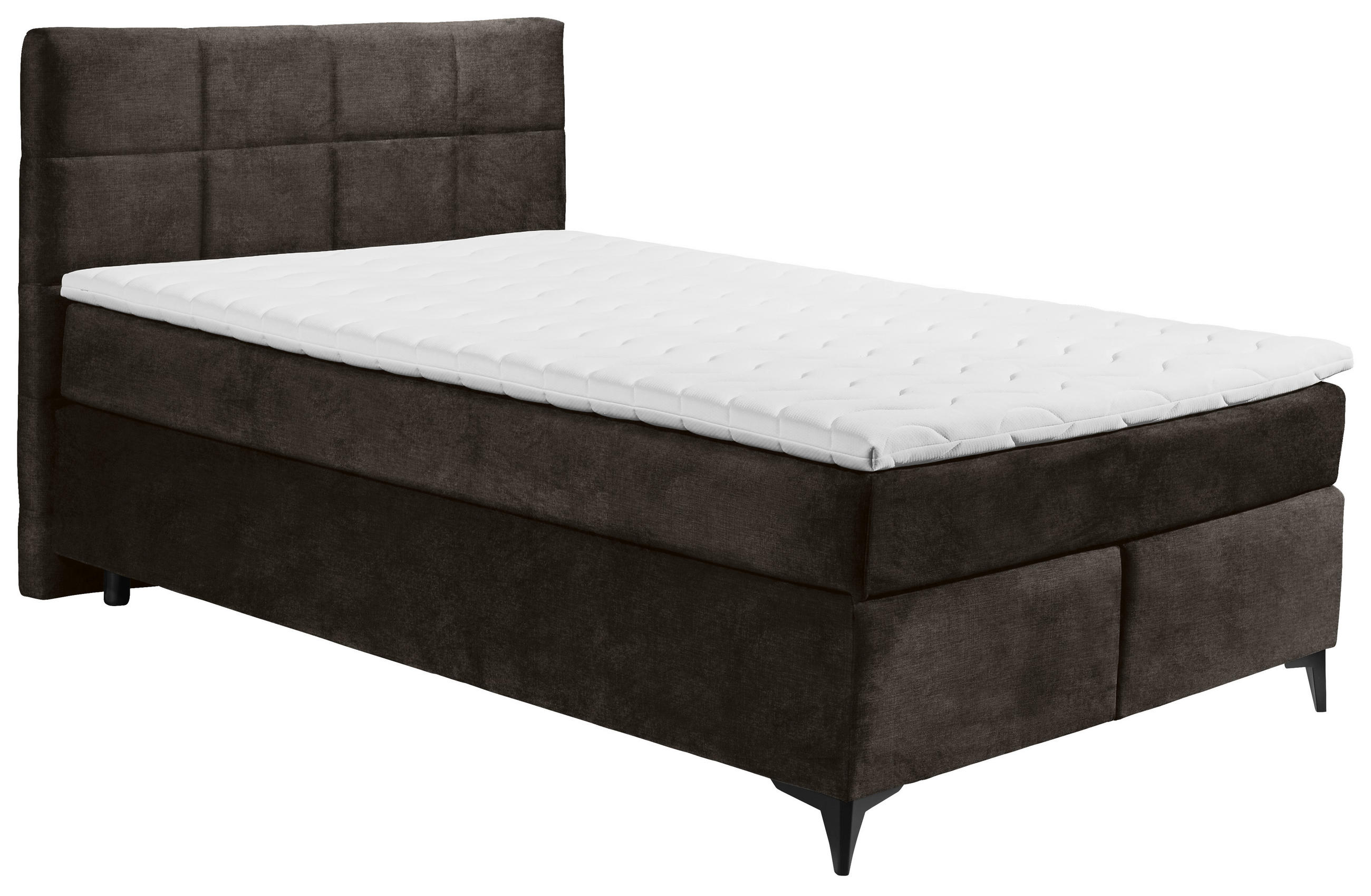 BOXSPRINGBETT 140/200 cm  in Dunkelbraun  - Dunkelbraun/Schwarz, Design, Holzwerkstoff/Kunststoff (140/200cm) - Xora