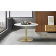 ESSTISCH in Metall, Glas 110/110/74,5 cm  - Goldfarben/Weiß, Design, Glas/Metall (110/110/74,5cm) - Ambia Home