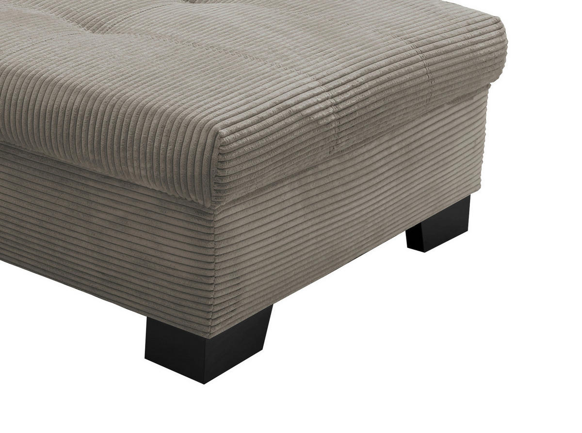 ECKSOFA Graubraun Cord  - Koralle/Graubraun, Design, Holz/Textil (250/190cm) - MID.YOU