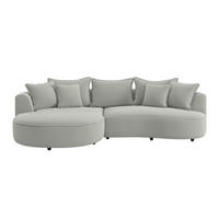ECKSOFA LEVI Jadegrün Velours, Struktur  - Jadegrün/Schwarz, MODERN, Kunststoff/Textil (168/287cm) - Livetastic
