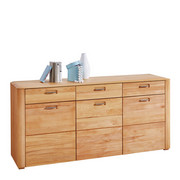 KOMODA, bukev - bukev/aluminij, Konvencionalno, kovina/leseni material (179/86/43cm) - Valnatura