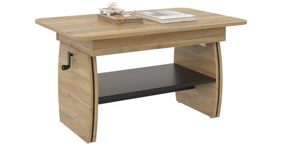 COUCHTISCH 95-125/60/51,5-61,5 cm rechteckig Eichefarben  - Eichefarben, KONVENTIONELL, Holzwerkstoff (95-125/60/51,5-61,5cm) - Xora