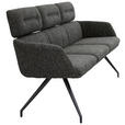 SITZBANK 200/91/70 cm Webstoff Schwarz, Dunkelgrau  - Dunkelgrau/Schwarz, Design, Textil/Metall (200/91/70cm) - Dieter Knoll