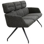 SITZBANK 200/91/70 cm Webstoff Schwarz, Dunkelgrau  - Dunkelgrau/Schwarz, Design, Textil/Metall (200/91/70cm) - Dieter Knoll