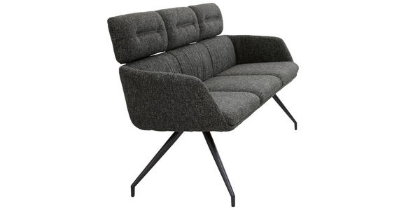SITZBANK 200/91/70 cm Webstoff Schwarz, Dunkelgrau  - Dunkelgrau/Schwarz, Design, Textil/Metall (200/91/70cm) - Dieter Knoll