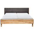BETT 180/200 cm,  in Dunkelgrau, Wildeiche,  - Wildeiche/Dunkelgrau, Natur, Holz/Textil (180/200cm) - Linea Natura