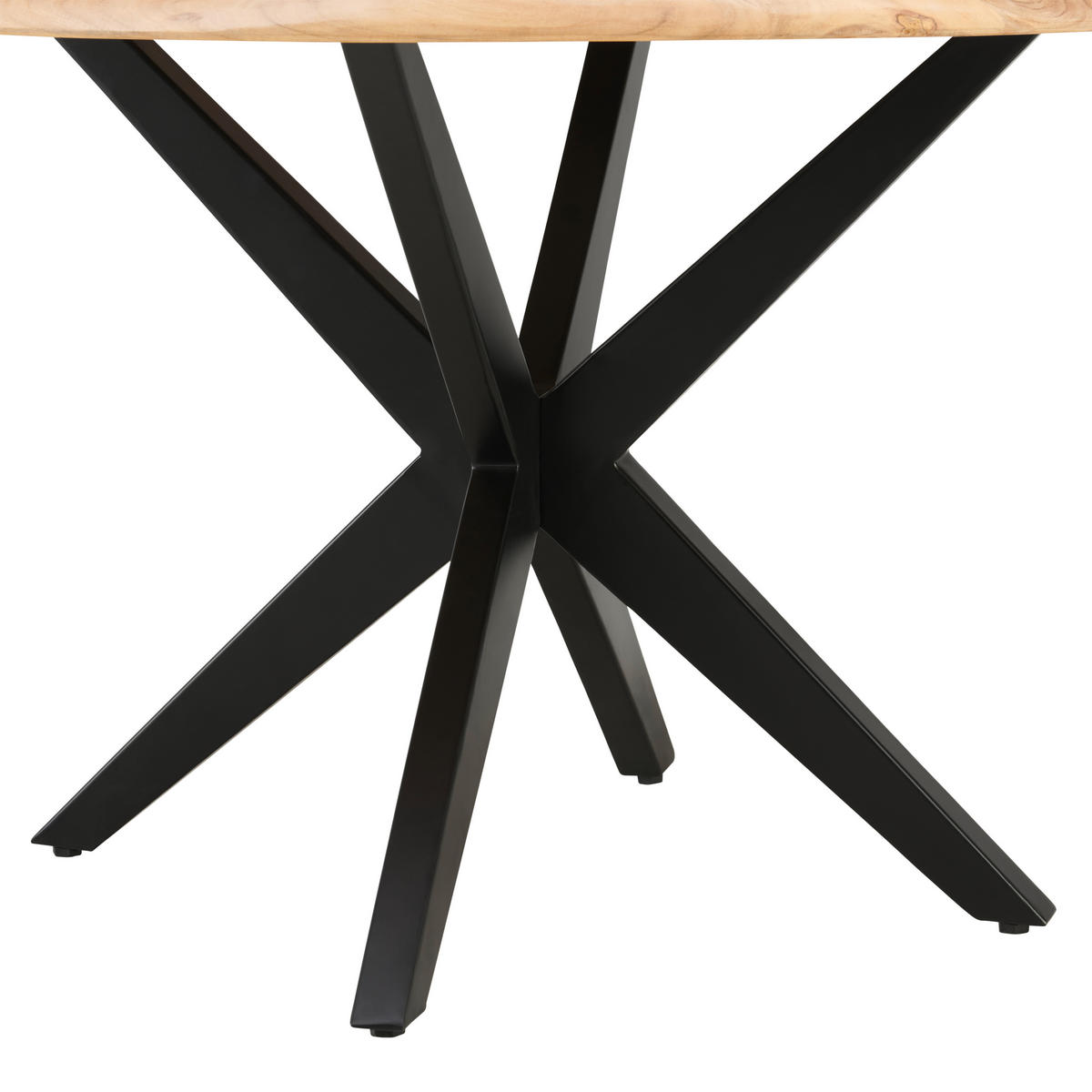 JÍDELNÍ STŮL, akácie, přírodní barvy, 140/76/140 cm - černá/přírodní barvy, Moderní, kov/dřevo (140/76/140cm) - MID.YOU