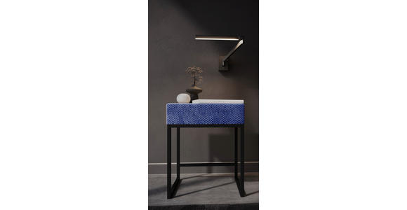 NACHTSCHRANK 45/55/45 cm - Blau/Schwarz, Design, Textil/Metall (45/55/45cm) - Esposa