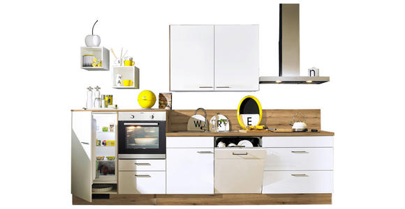 KÜCHENLEERBLOCK in Weiß, Eichefarben - Eichefarben/Weiß, Design, Holzwerkstoff (330cm) - Xora