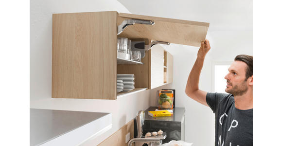 EINBAUKÜCHE - Eichefarben/Grau, Design, Holzwerkstoff - Dieter Knoll