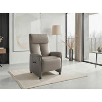 RELAXAČNÉ KRESLO, koža, sivá - čierna/sivá, Basics, koža/plast (76/110/84cm) - Sit & More