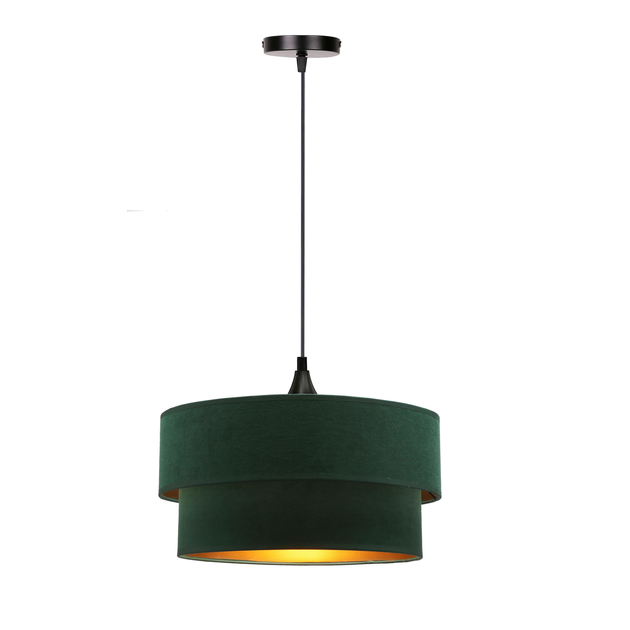PENDELLEUCHTE Scopello 35/35/118 cm   - Dunkelgrün/Goldfarben, KONVENTIONELL, Kunststoff/Metall (35/35/118cm)