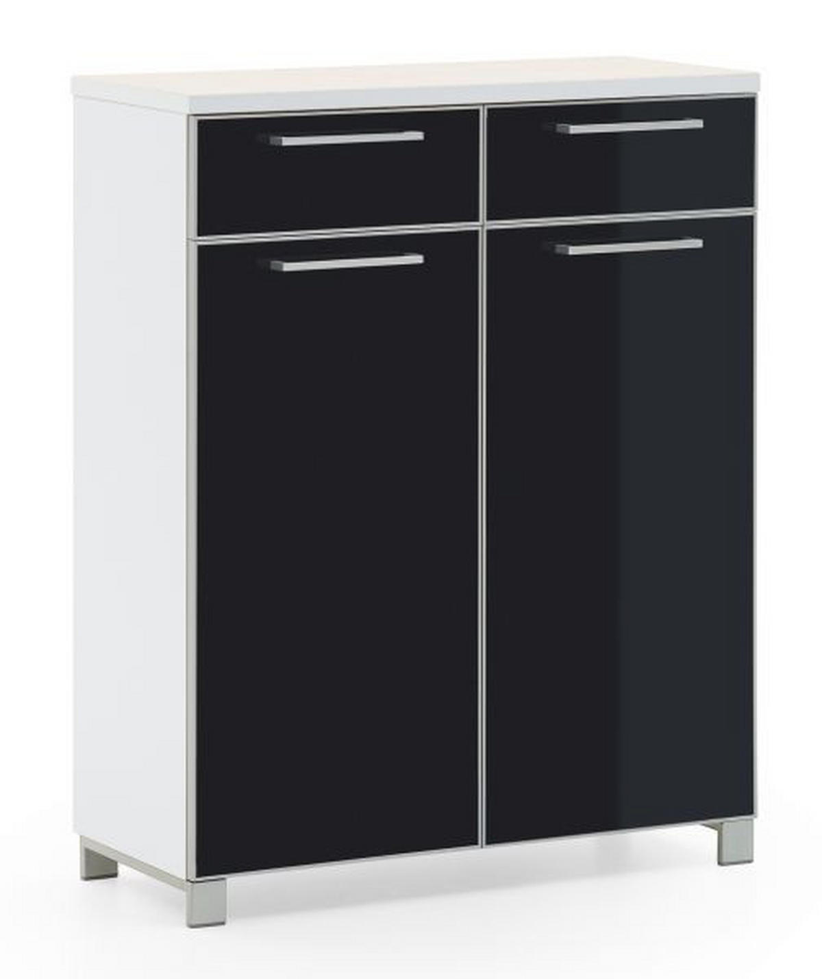 SCHUHSCHRANK Anthrazit, Weiß  - Chromfarben/Anthrazit, Design, Glas/Holzwerkstoff (84/108/37cm)