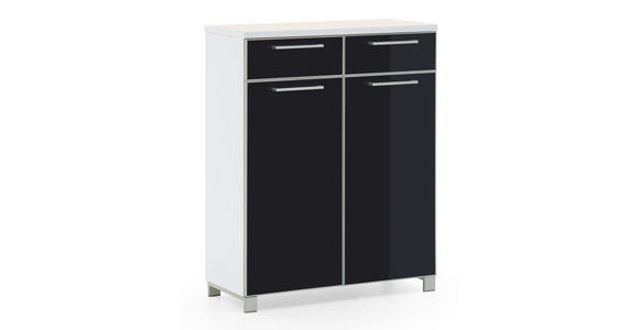 SCHUHSCHRANK 84/108/37 cm - Chromfarben/Anthrazit, Design, Glas/Holzwerkstoff (84/108/37cm) - Novel