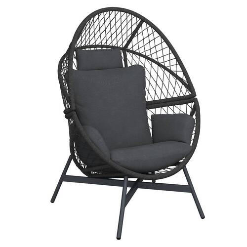 LOUNGESESSEL Schwarz, Dunkelgrau Aluminium  - Dunkelgrau/Schwarz, Design, Textil/Metall (100/99/139,5cm) - Amatio