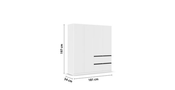 KLEIDERSCHRANK  in Weiß, Dunkelgrau  - Dunkelgrau/Weiß, Trend, Holzwerkstoff/Kunststoff (181/197/54cm) - Xora