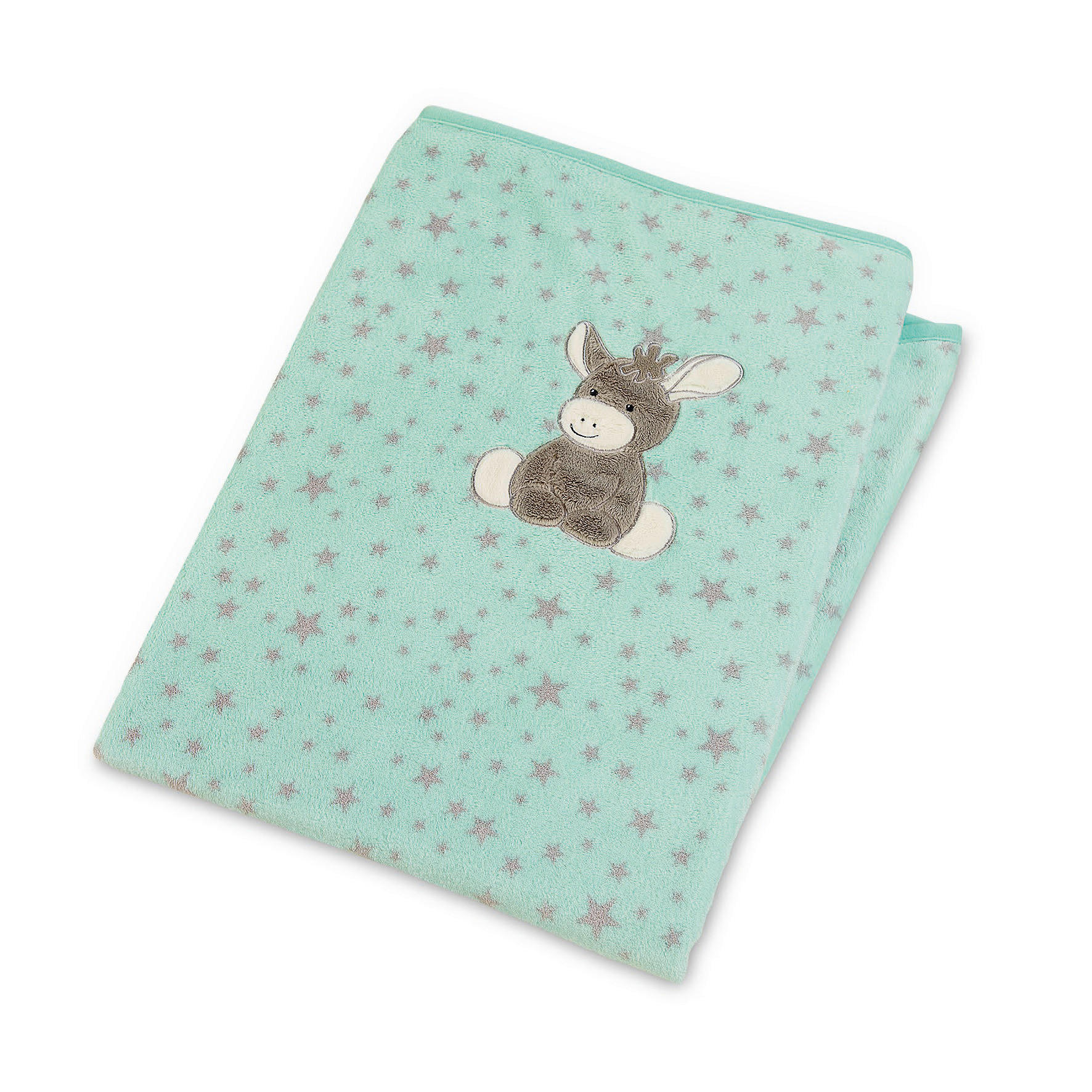 Thumbnail - Sterntaler Schmusedecke Emmi, Grau, Mintgrün, Textil, Esel, 100x75 cm, Einfassband, Schlafen, Kuscheln & Schlafen, Schmu...