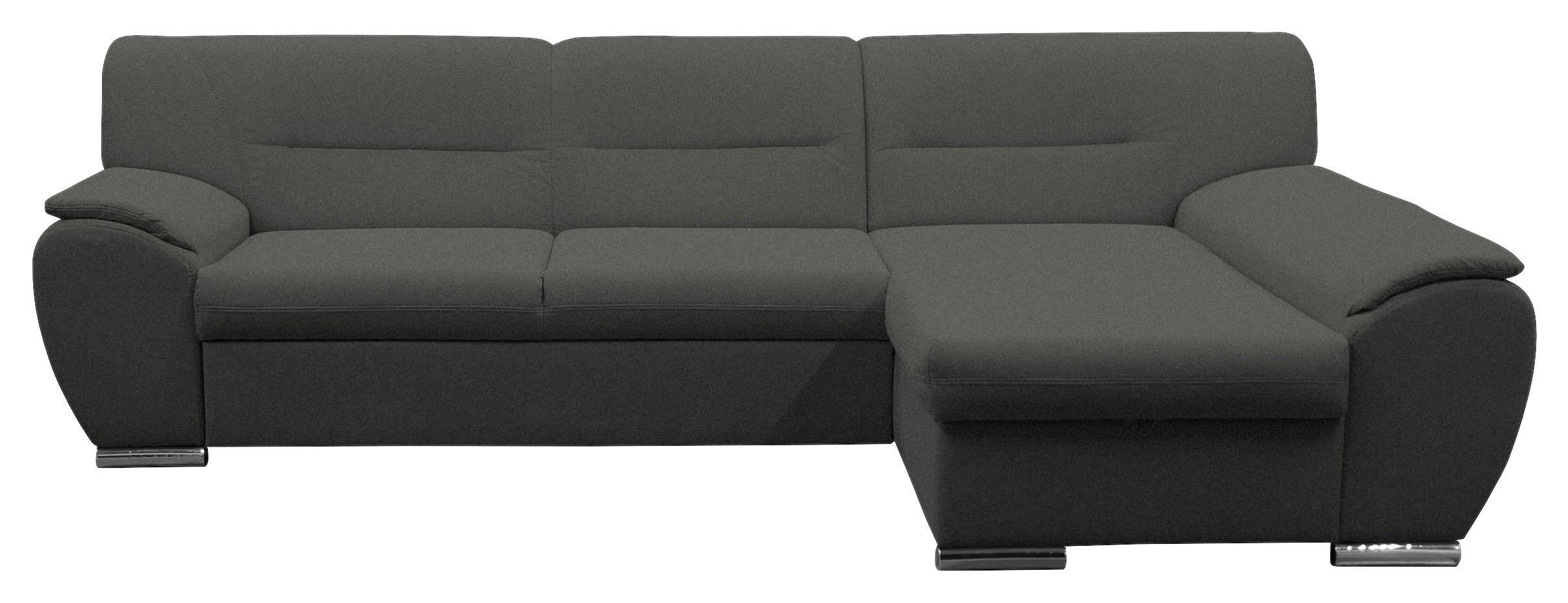 ECKSOFA  in Flachgewebe Grau  281/167 cm  - Silberfarben/Grau, Design, Kunststoff/Textil (281/167cm) - MID.YOU