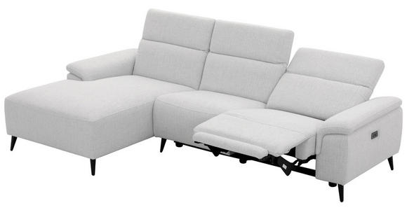 ECKSOFA  in Leinenoptik Hellgrau, Grauweiß  171/270 cm  - Schwarzchrom/Hellgrau, Design, Holz/Kunststoff (171/270cm) - Xora