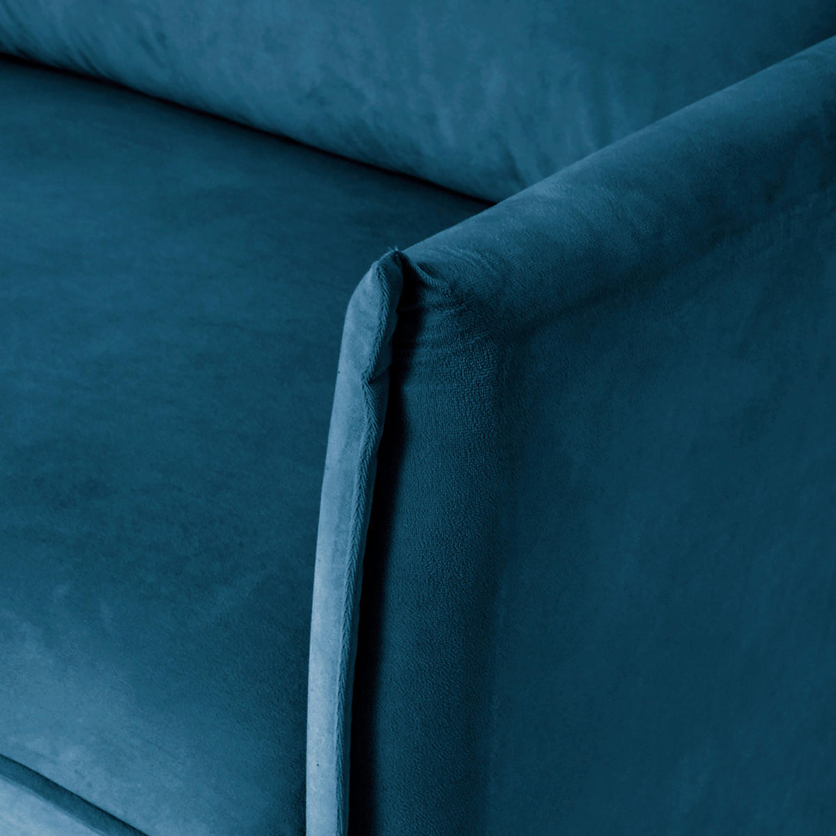 3-SITZER-SOFA JULI Samt Blau  - Blau/Schwarz, Design, Holz/Textil (203/86/100cm) - P & B