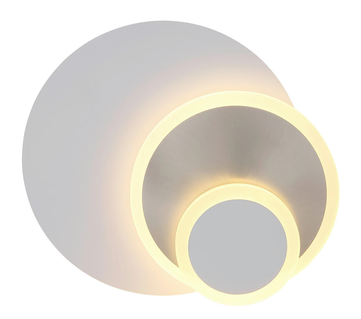 LED-WANDLEUCHTE 30/23/6,5 cm   - Weiß/Nickelfarben, Design, Kunststoff/Metall (30/23/6,5cm) - Globo