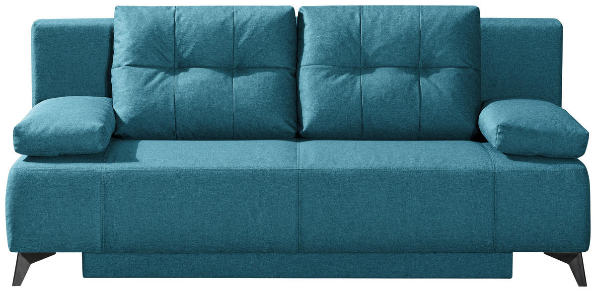 SCHLAFSOFA Flachgewebe Blau  - Blau/Hellgrau, MODERN, Textil/Metall (197/88/89cm) - Novel