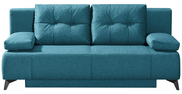 SCHLAFSOFA Flachgewebe Blau  - Blau/Hellgrau, MODERN, Textil/Metall (197/88/89cm) - Novel