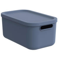 BOX S VEKOM, 12 l - pastelová modrá, Konventionell, plast (39,5/23,5/17,7cm) - Rotho