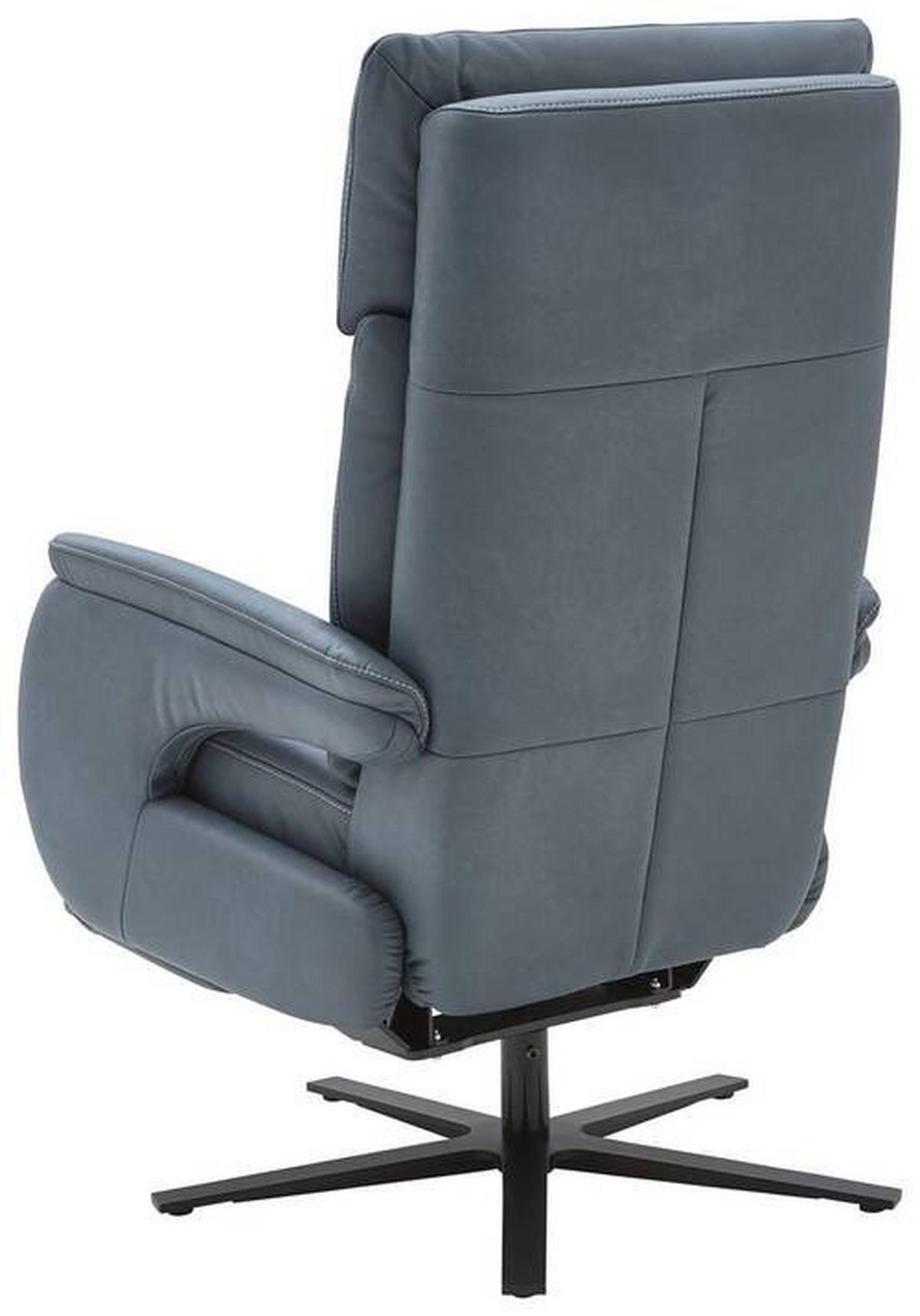 RELAXSESSEL Echtleder    - Graublau/Schwarz, KONVENTIONELL, Leder/Metall (70/117/85cm) - Dieter Knoll