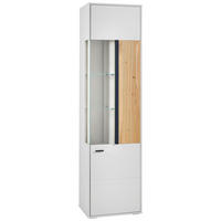 VITRINE in Eschefarben, Hellgrau  - Anthrazit/Eschefarben, KONVENTIONELL, Glas/Holzwerkstoff (53,5/204/37,4cm) - Hom`in