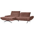 ECKSOFA  in Chenille Rotbraun  170-195/280 cm  - Rotbraun/Schwarz, Design, Textil/Metall (170-195/280cm) - Dieter Knoll