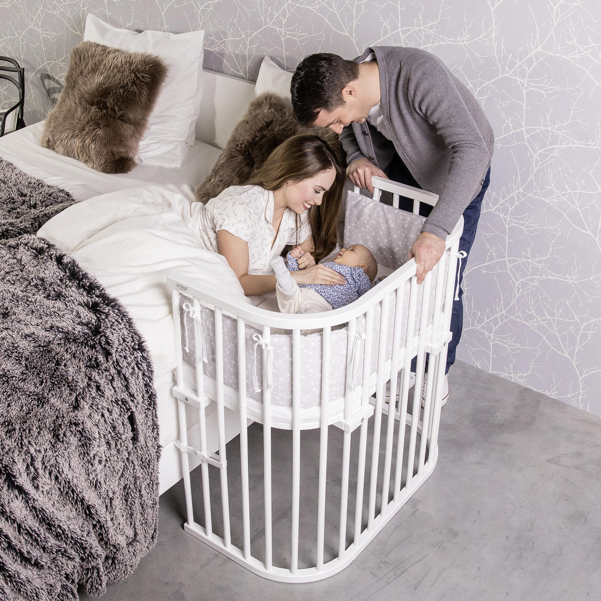 BEISTELLBETT Babybay Boxspring 94/54/96,5 cm  - Weiß, Basics, Holz (94/54/96,5cm) - Babybay