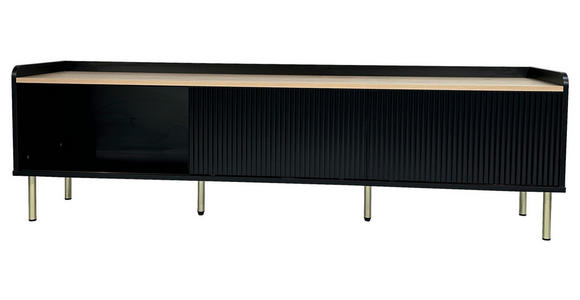 LOWBOARD SNOW in 180/54/40 cm - Eichefarben/Schwarz, Design, Holzwerkstoff/Metall (180/54/40cm) - Xora