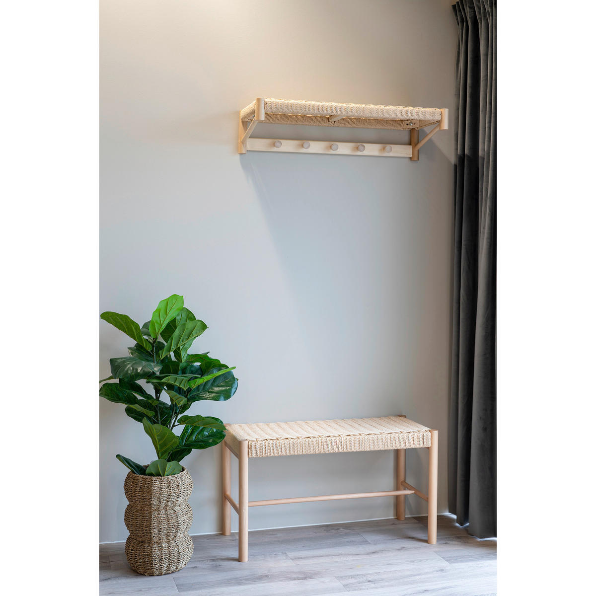 DEKORATIONSVÄGGHYLLA 78/17/31 cm  - naturfärgad, Basics, trä/naturmaterial (78/17/31cm) - Ambia Home