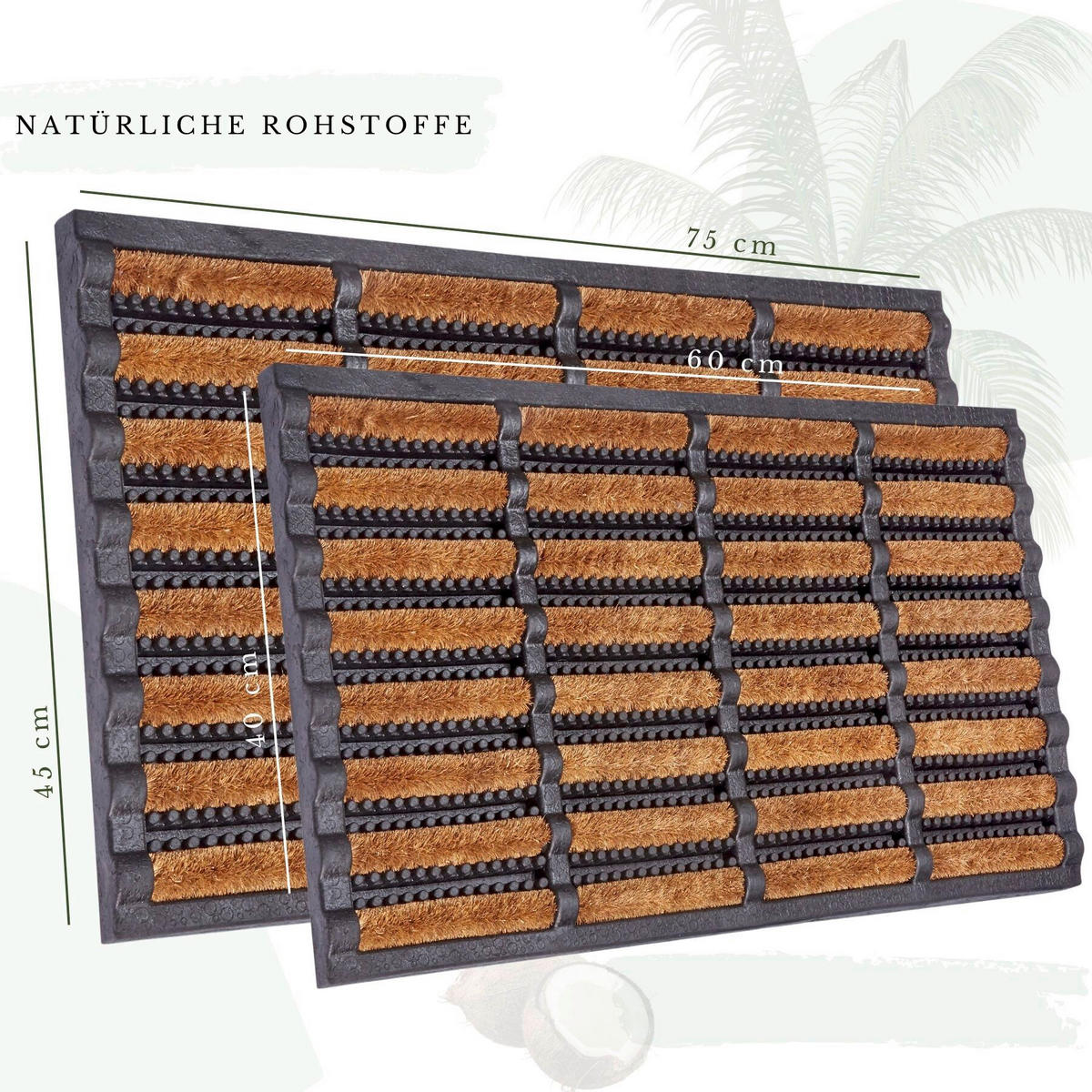 KOKOSMATTE 40/60 cm Mix Mats  - Hellbraun/Schwarz, Basics, Naturmaterialien/Kunststoff (40/60cm) - Hanse Home