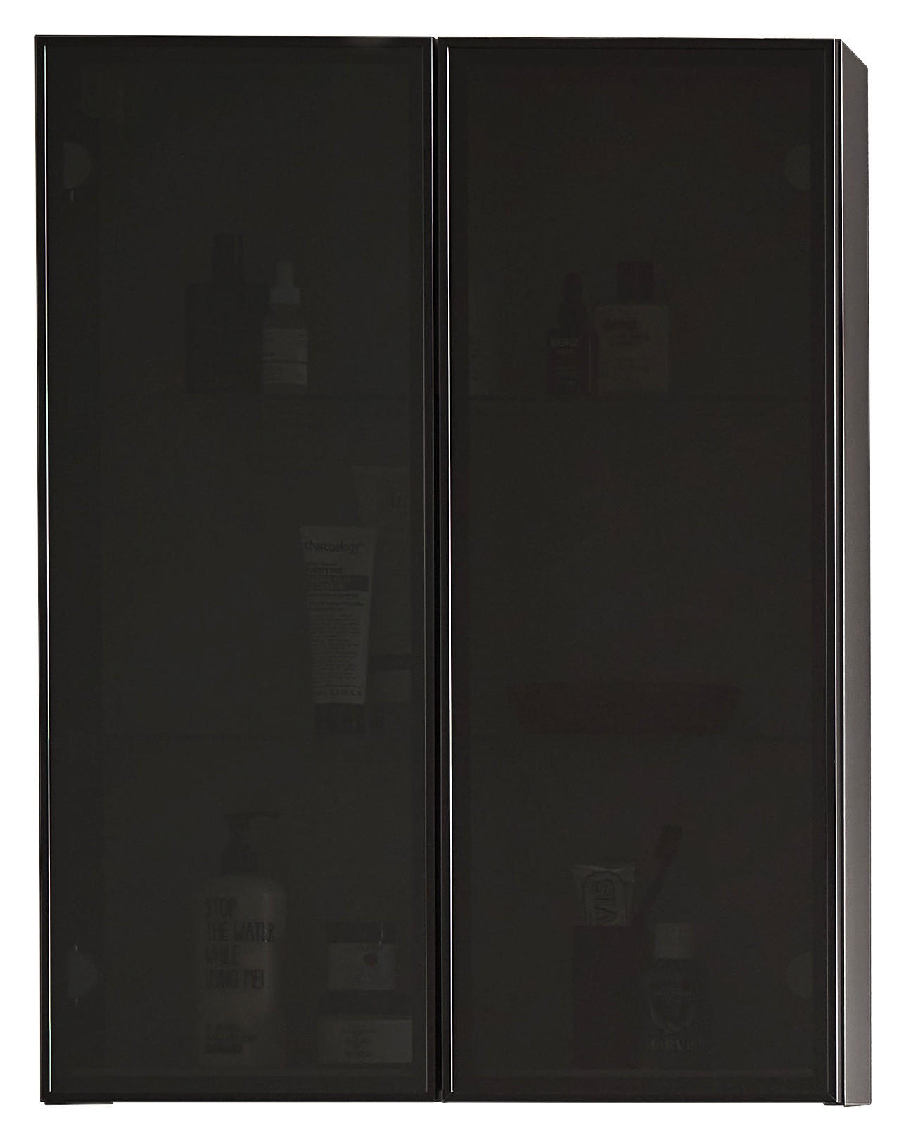 HÄNGESCHRANK 60/80/15 cm  - Anthrazit/Grau, Trend, Glas/Holzwerkstoff (60/80/15cm) - Novel