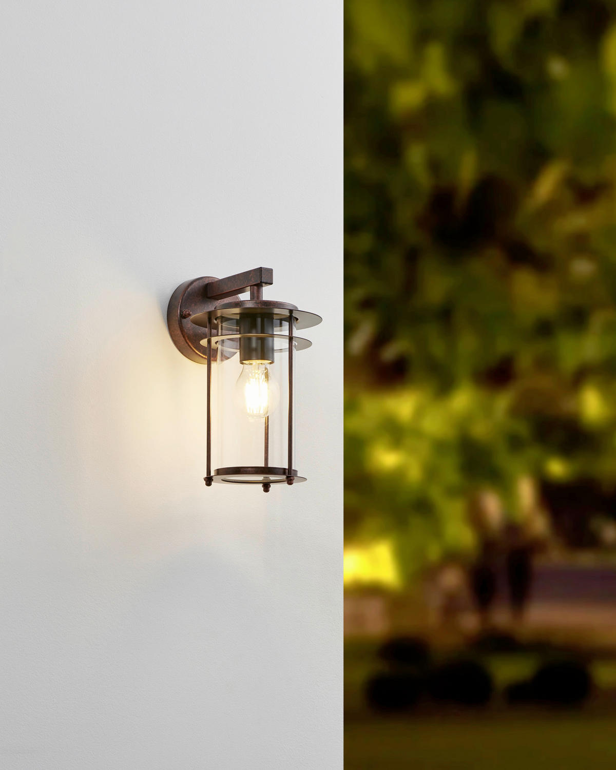 VONKAJŠIE NÁSTENNÉ SVIETIDLO,  16,5/27,5/20 cm - priehľadné/medená, Basics, kov/sklo (16,5/27,5/20cm) - Eglo