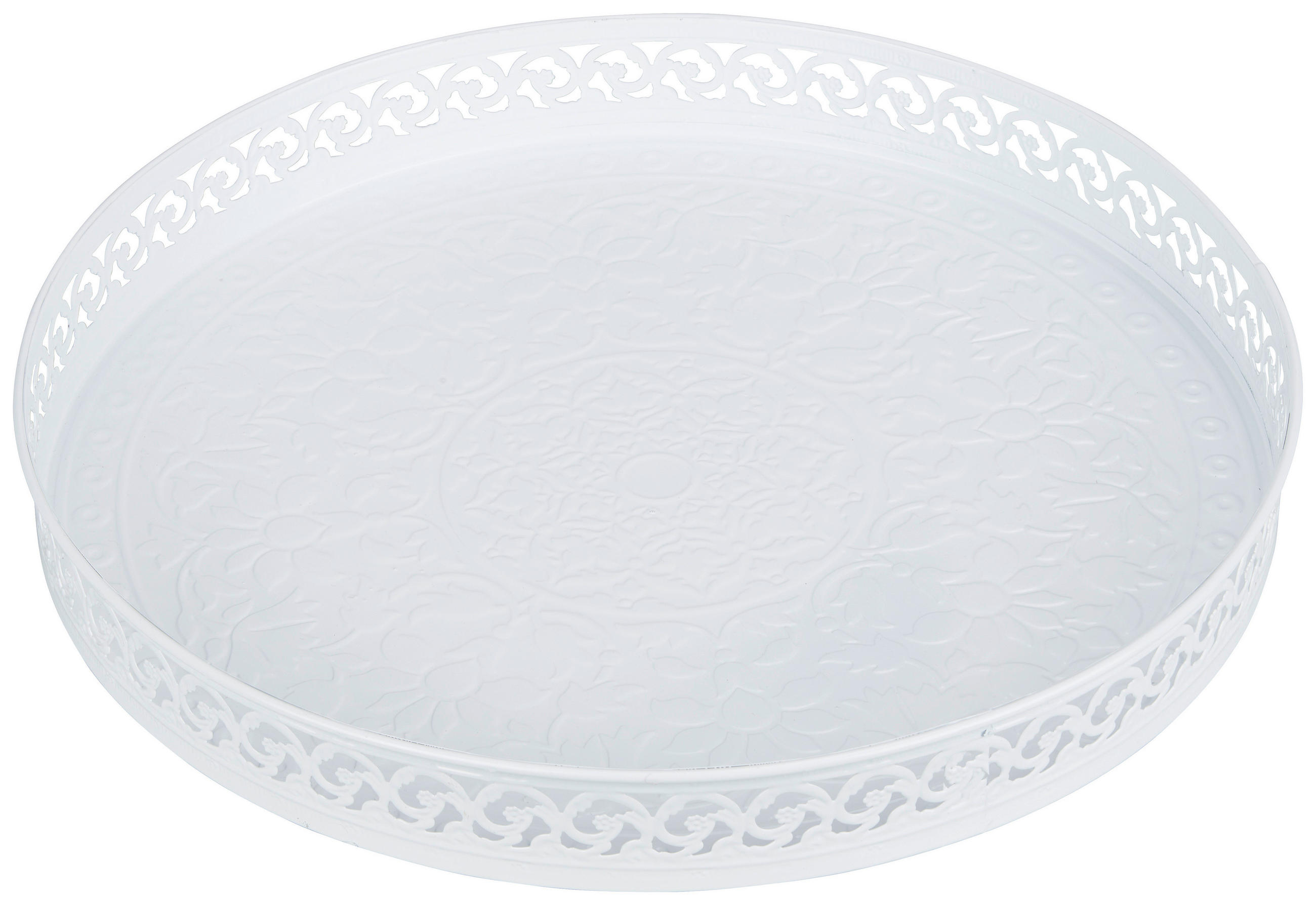 Tavă Decorativă - alb, Lifestyle, metal (39/4cm) - Ambia Home