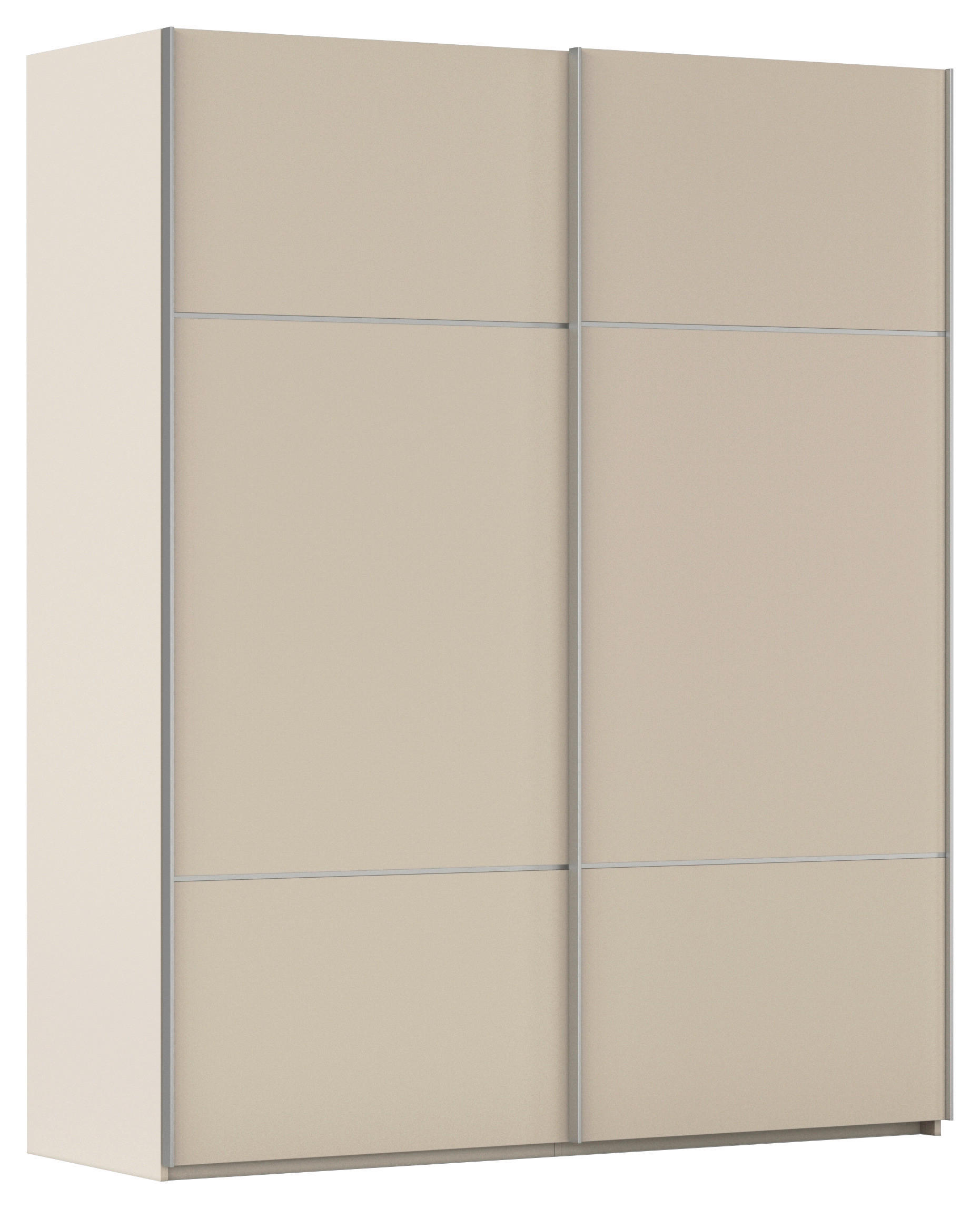 SCHWEBETÜRENSCHRANK in Champagner  - Champagner/Alufarben, Konventionell, Holzwerkstoff/Metall (162/223/68cm) - Novel