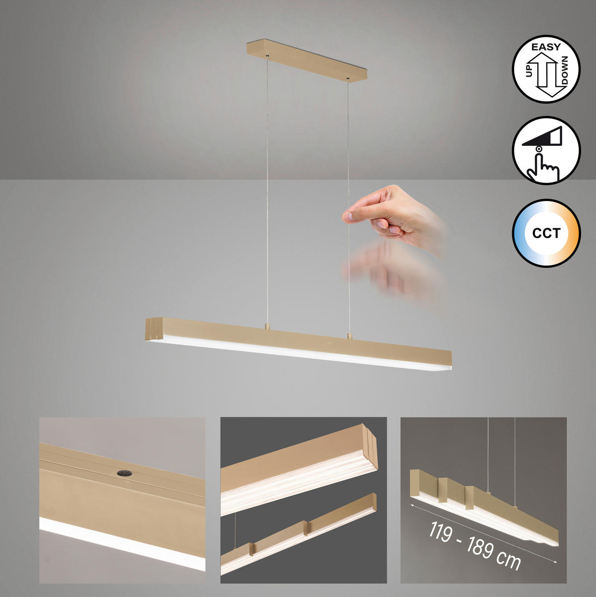 LED-HÄNGELEUCHTE Vayana   - Design (70 - 180/119 - 189cm) - Fischer & Honsel