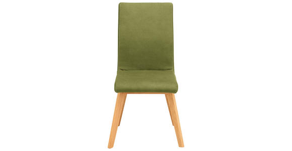 STUHL  in Mikrofaser Holz, Textil  - Beige/Olivgrün, Design, Holz/Textil (45/102/56cm) - Novel