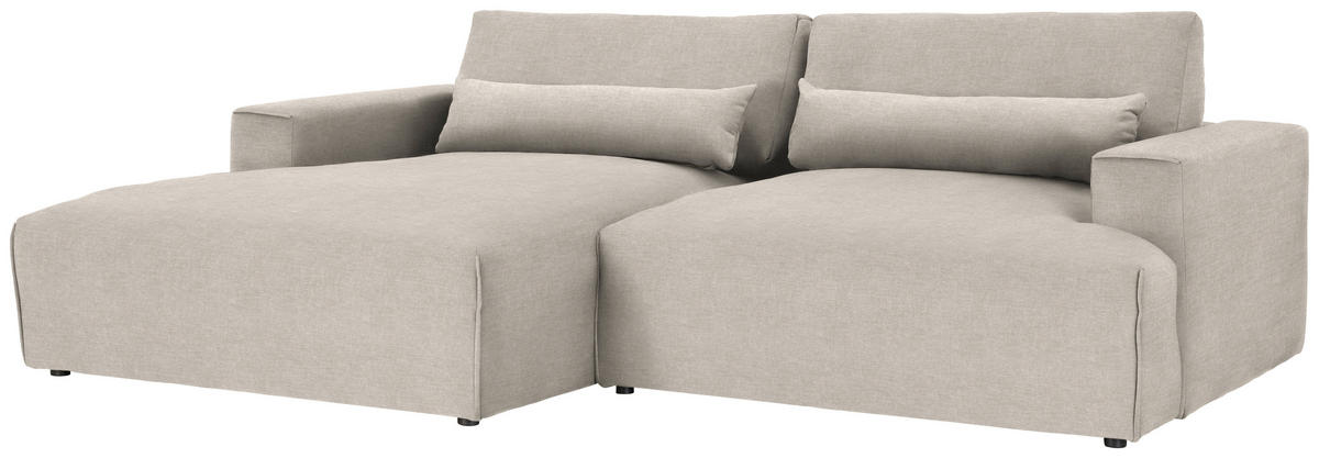 ECKSOFA Struktur Beige  - Beige/Schwarz, Design, Kunststoff/Textil (187/267cm) - Stylife